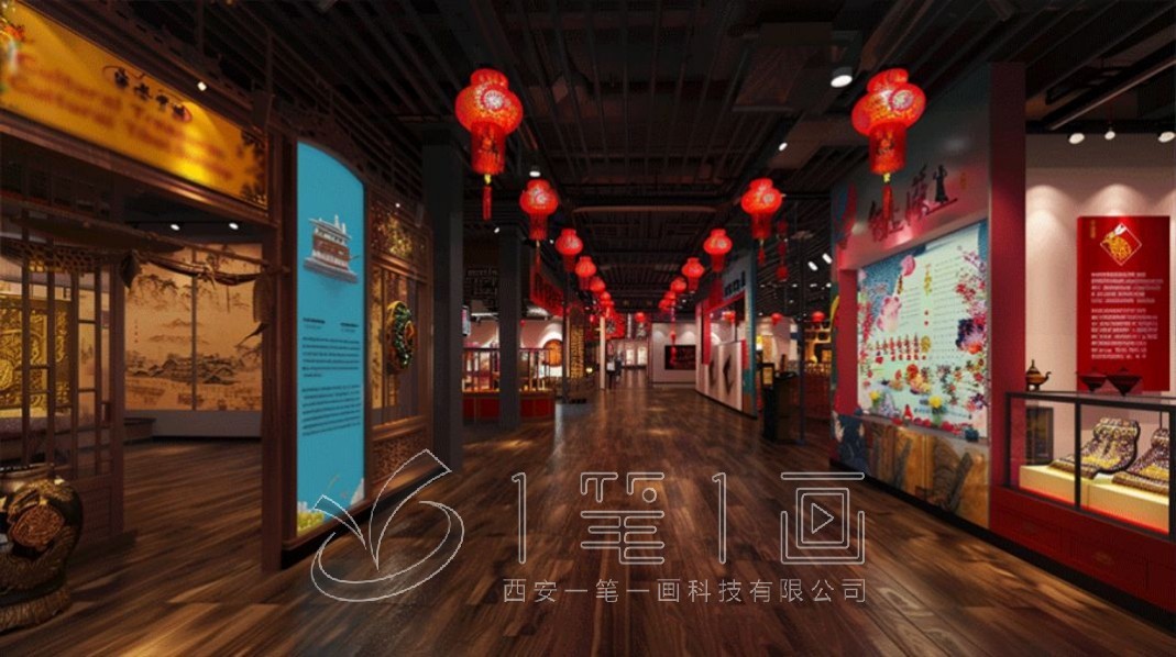 <h2>AI智能铸牢中华民族共同体意识展厅效果图</h2>